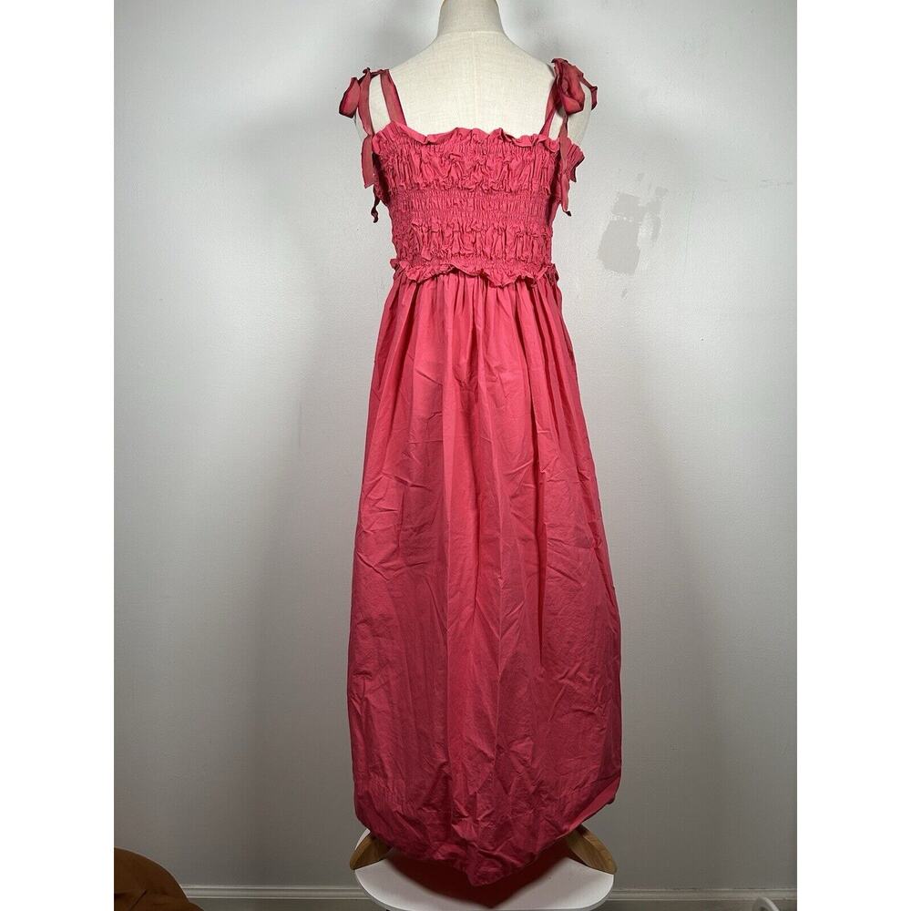 Ulla Johnson Akshara Midi Dress in Honeysuckle Pink Poplin Cotton Size 6 - Picture 9 of 12